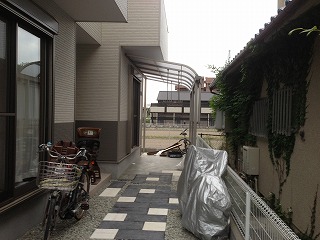 奈良市　Ｓ邸　外構リフォーム工事　床石張り　サンクテラス After画像