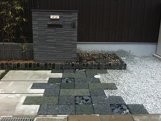 生駒市　T邸　新築外構工事　和モダン　立水栓 イメージ画像