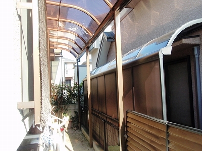 京都府相楽郡　Ｈ邸　テラス囲い工事　ウッドデッキ　既存テラスからルームにリフォーム Before画像