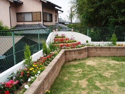 奈良市　E邸　レンガ花壇 イメージ画像