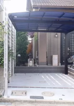 生駒市　S邸　駐車場拡張　目隠しアルミフェンス　カーポートのサムネイル