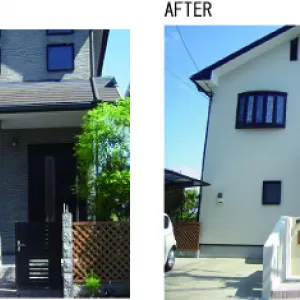 外壁塗り替えと門まわりリフォーム　　　　　　　　　　　　　　京都　奈良　外構工事　エクステリア＆ガーデン　ルーチェのサムネイル