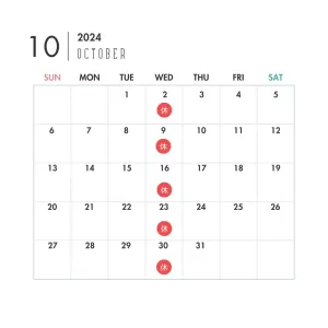 10月　定休日のご案内のサムネイル