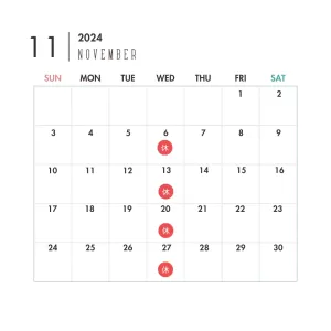 11月　定休日のご案内のサムネイル